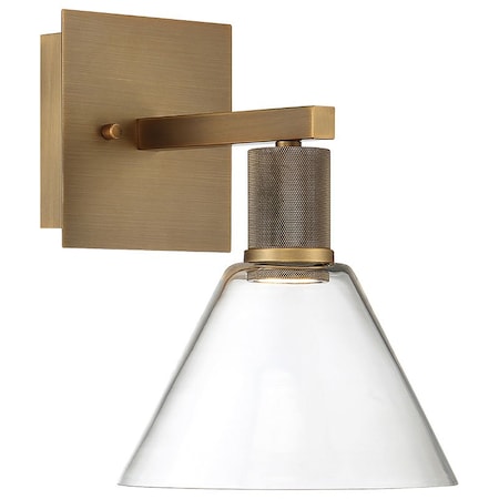 Access Lighting Port Nine Martini, Martini LED Wall Sconce, Antique Brushed Brass Finish, Clear Glass 63143LEDD-ABB/CLR